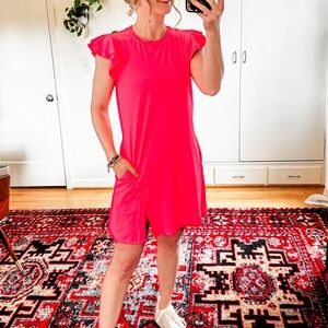 NEW Jack Smith Pink Ruffle Sleeve Workout Dress SZ Small